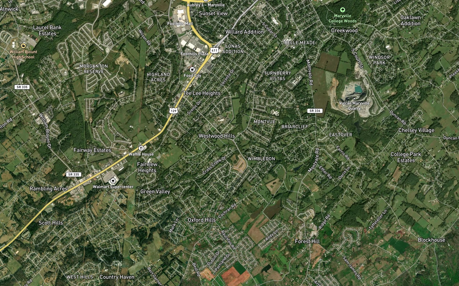 Satellite map of the Pearson Spring