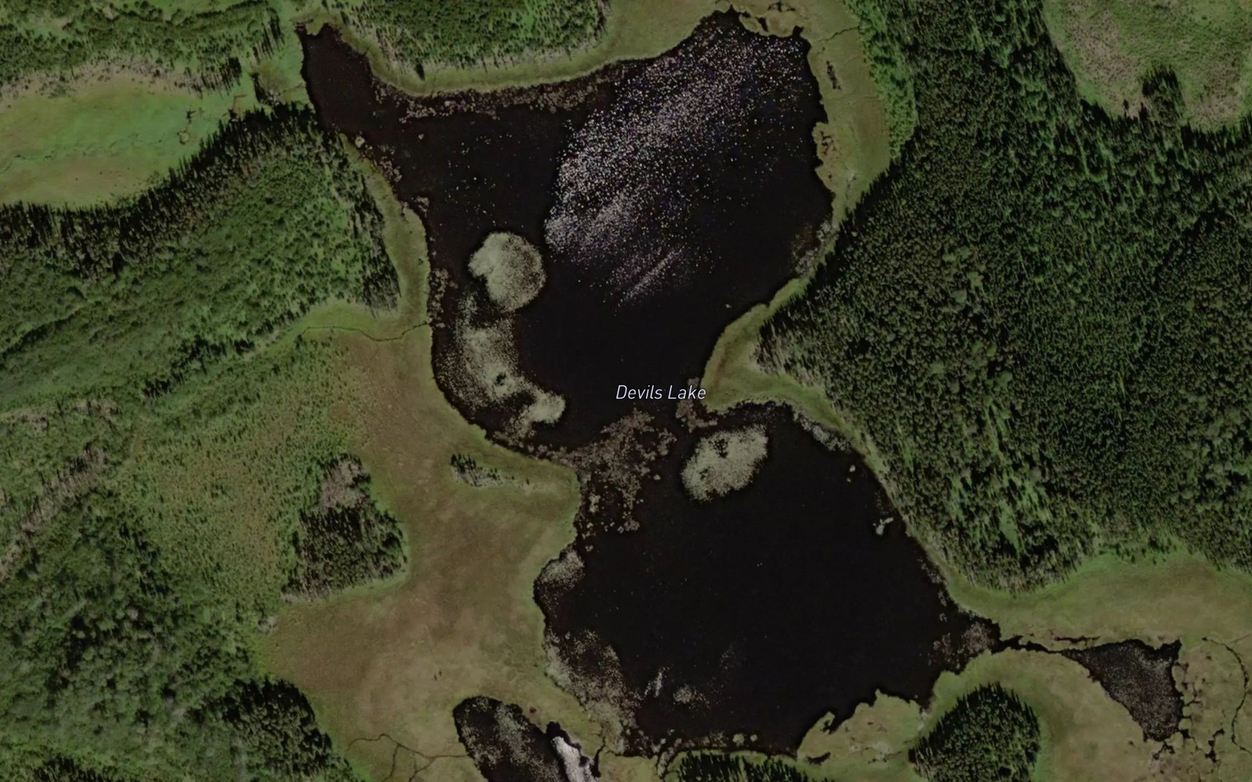 Satellite map of the Devils Lake