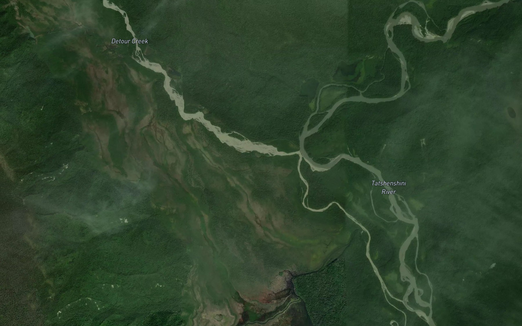 Satellite map of the Detour Creek