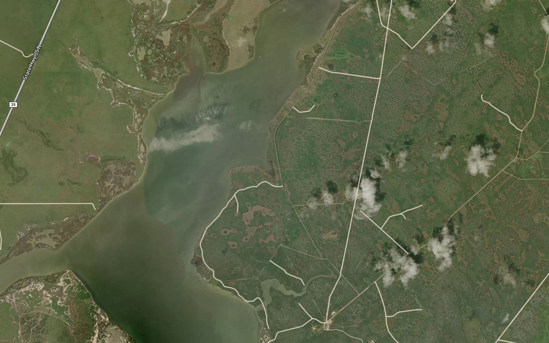 Satellite map of the McHugh Bayou