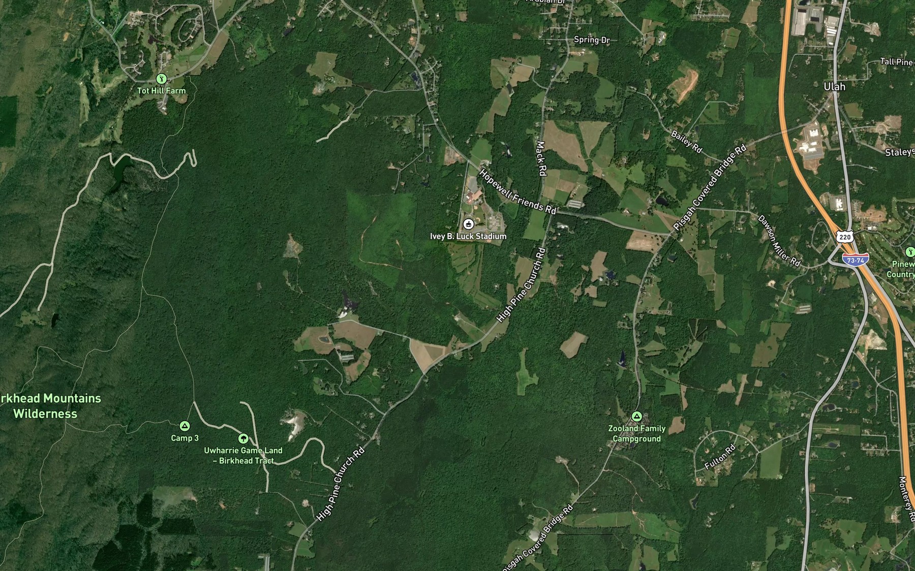 Satellite map of the Scott Branch