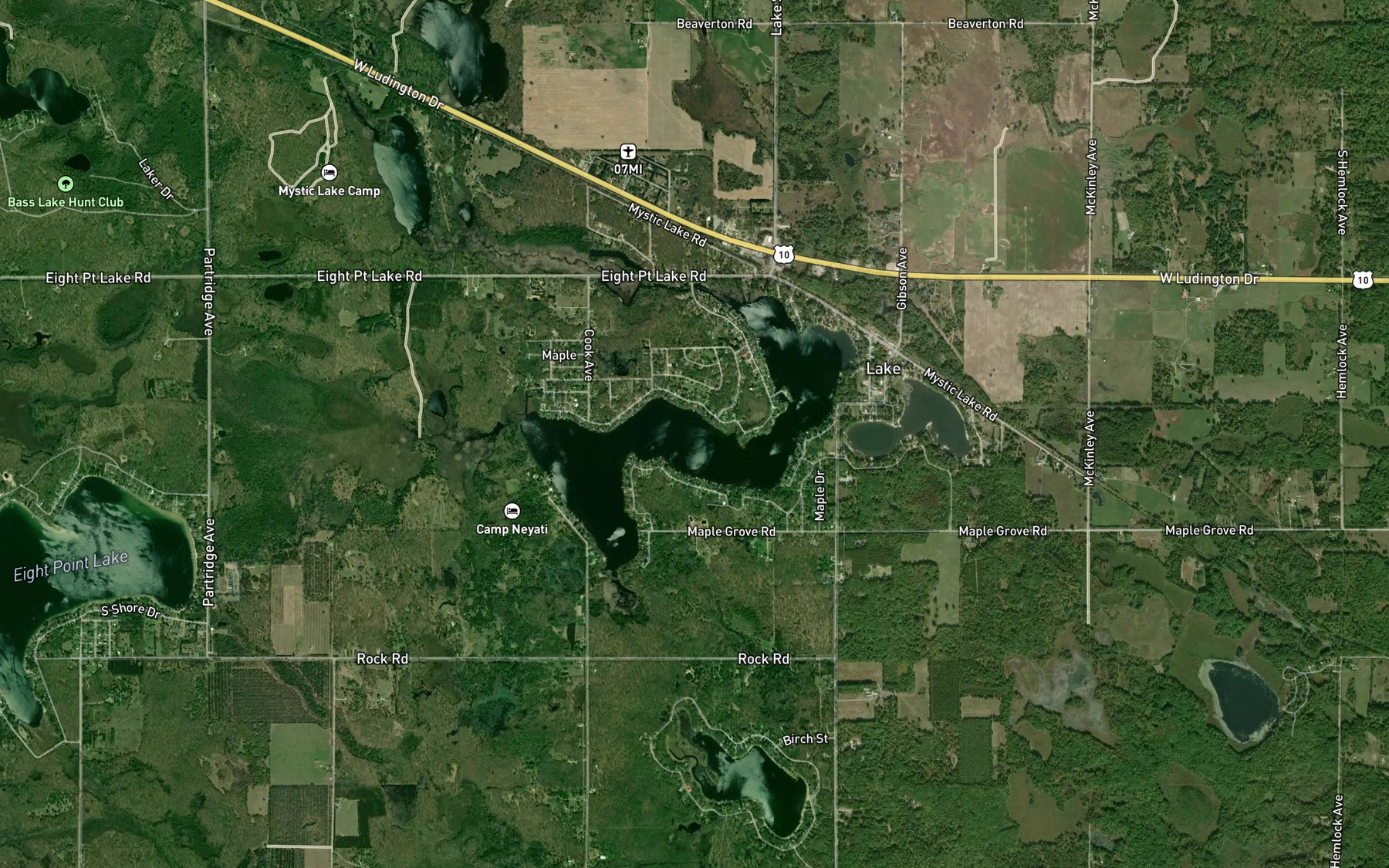 Satellite map of the Boyles Creek