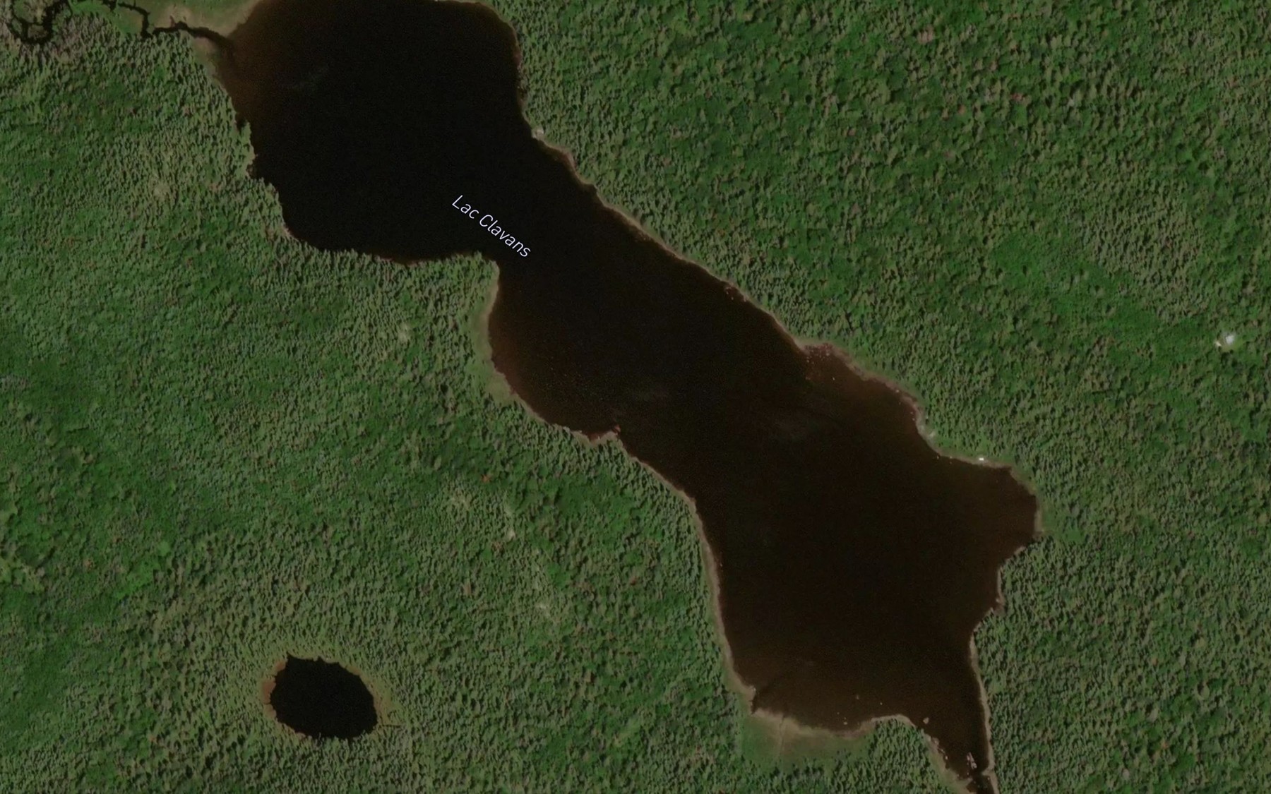 Satellite map of the Lac Clavans