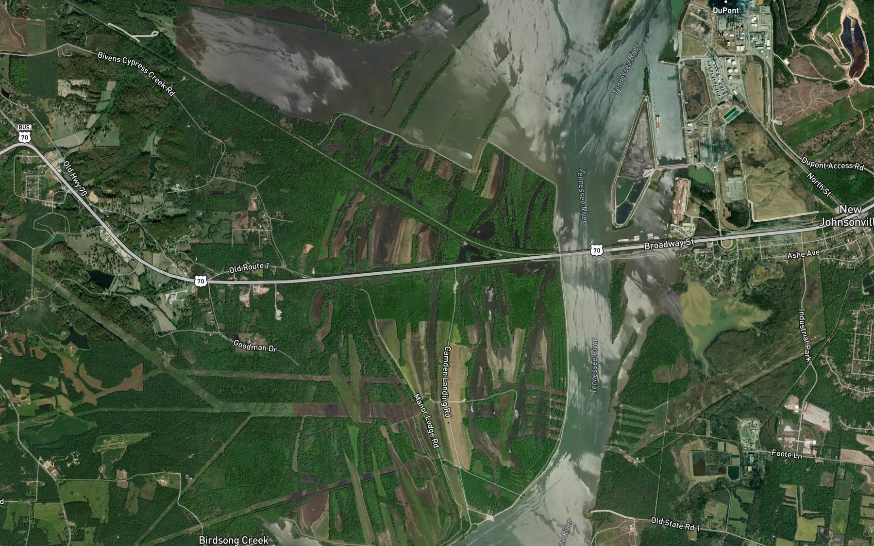 Satellite map of the Sandow Slough