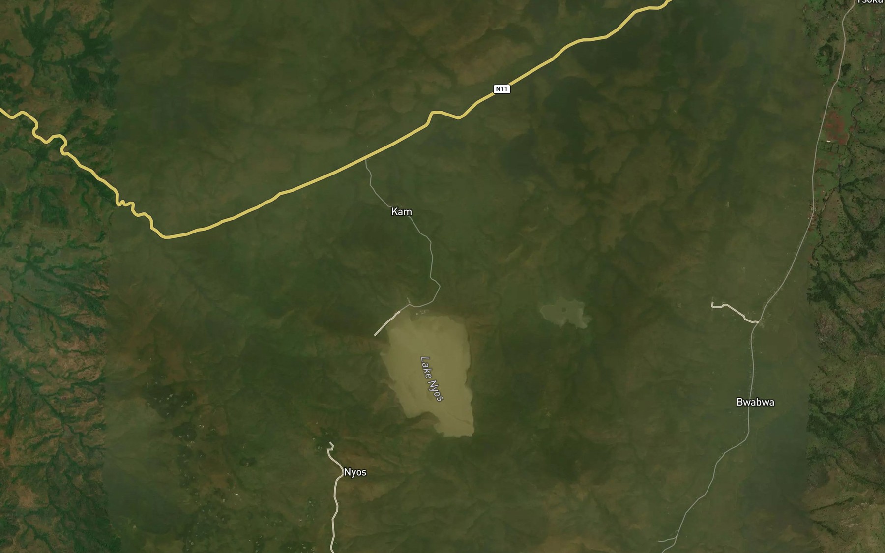 Satellite map of the Lake Njupi