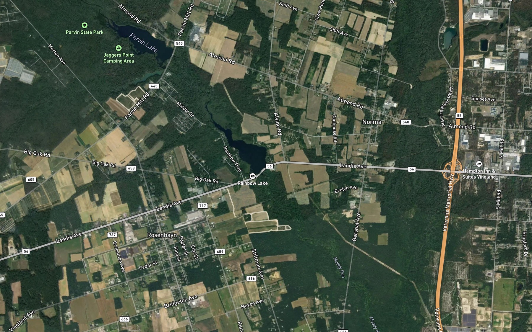 Satellite map of the Spot 1