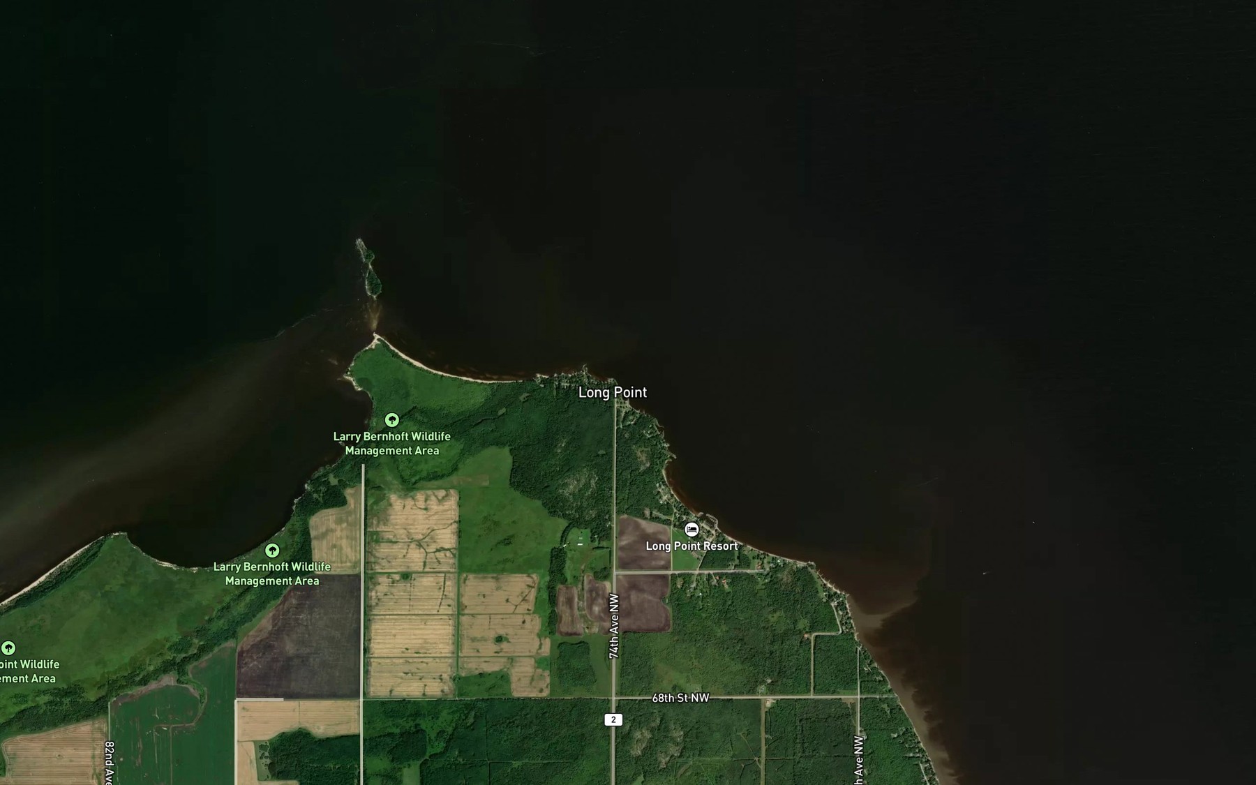 Satellite map of the Long Point