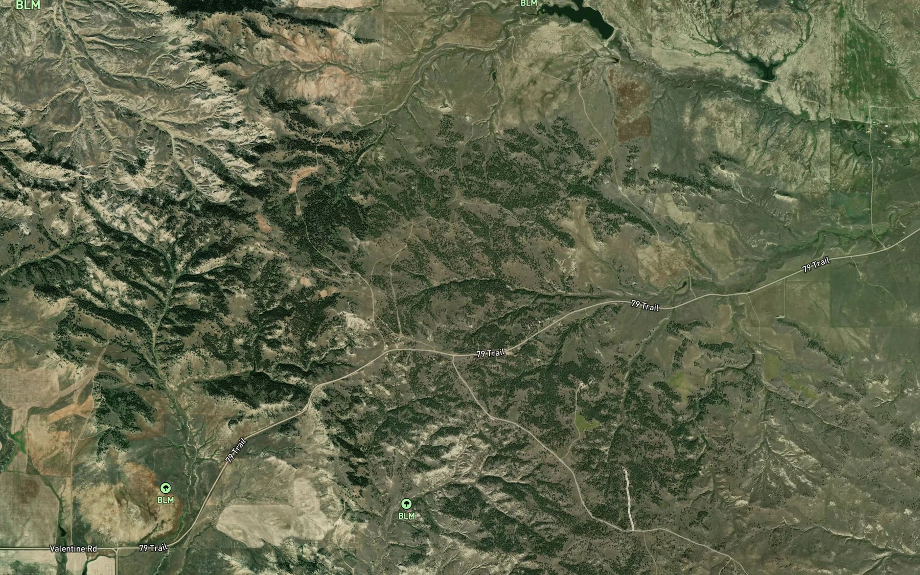 Satellite map of the Valentine Springs