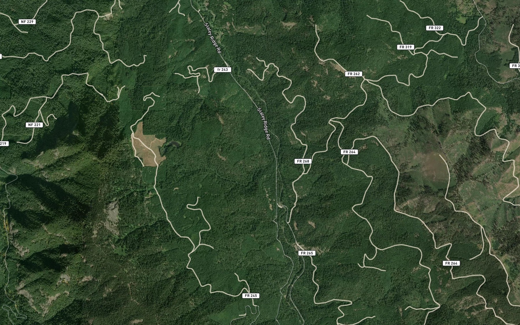 Satellite map of the Dome Creek