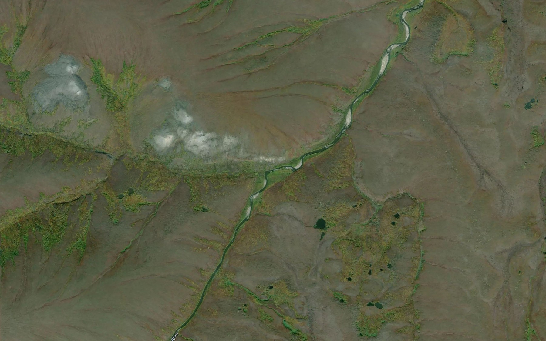 Satellite map of the Bluff Creek