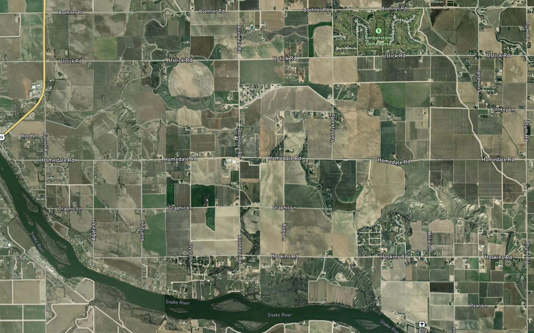 Satellite map of the Olson Drain