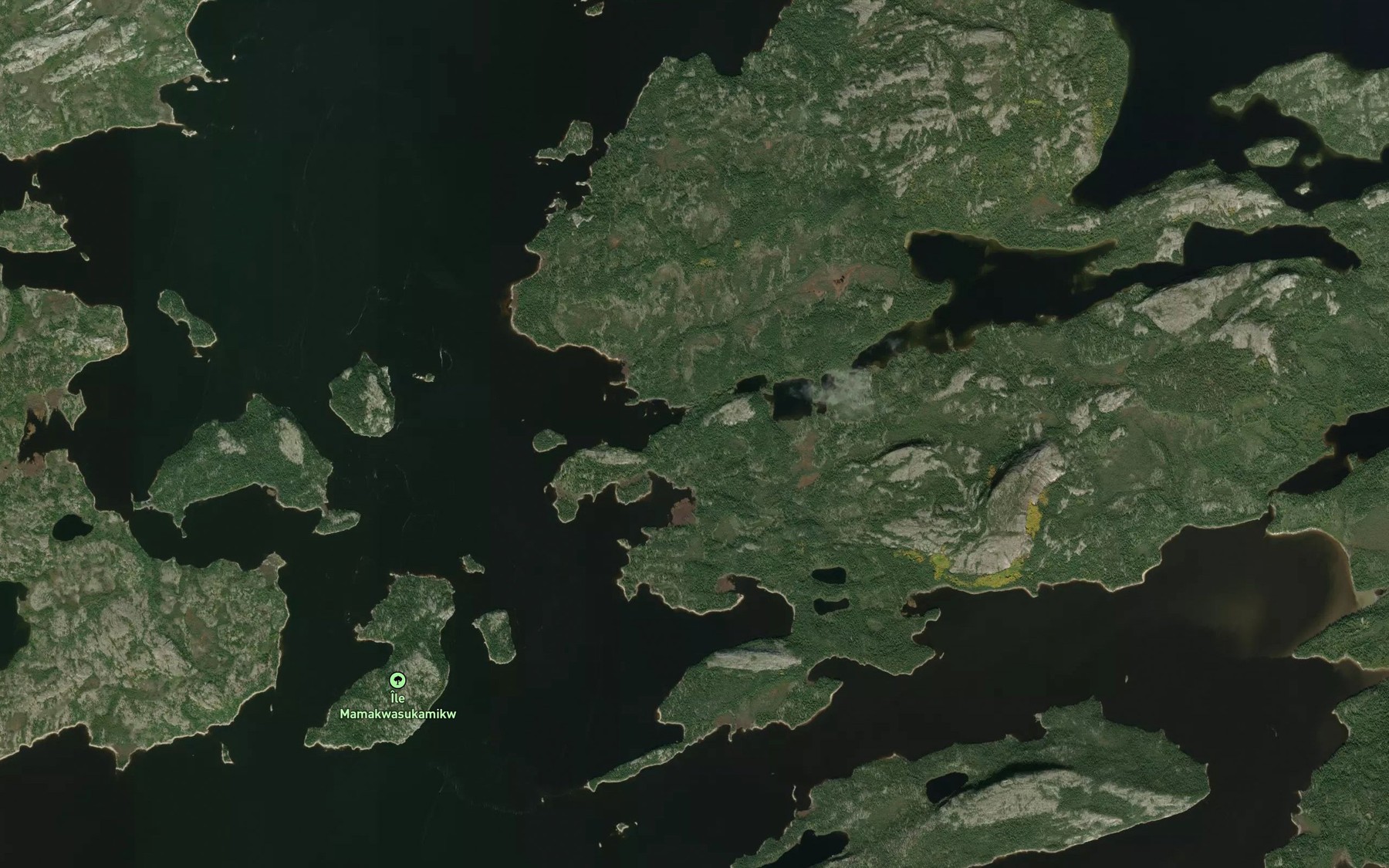Satellite map of the Ruisseau Kamikwasisakaw