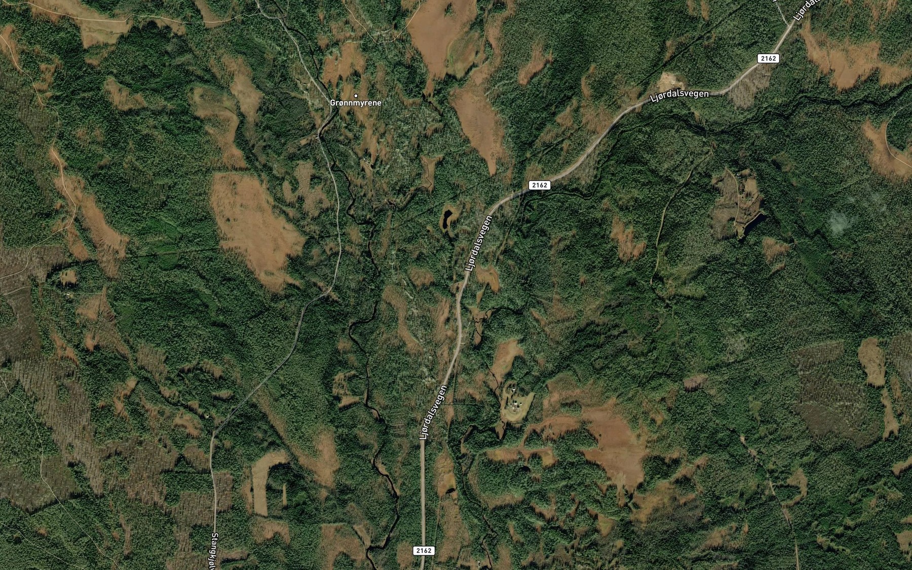 Satellite map of the Langtjelda