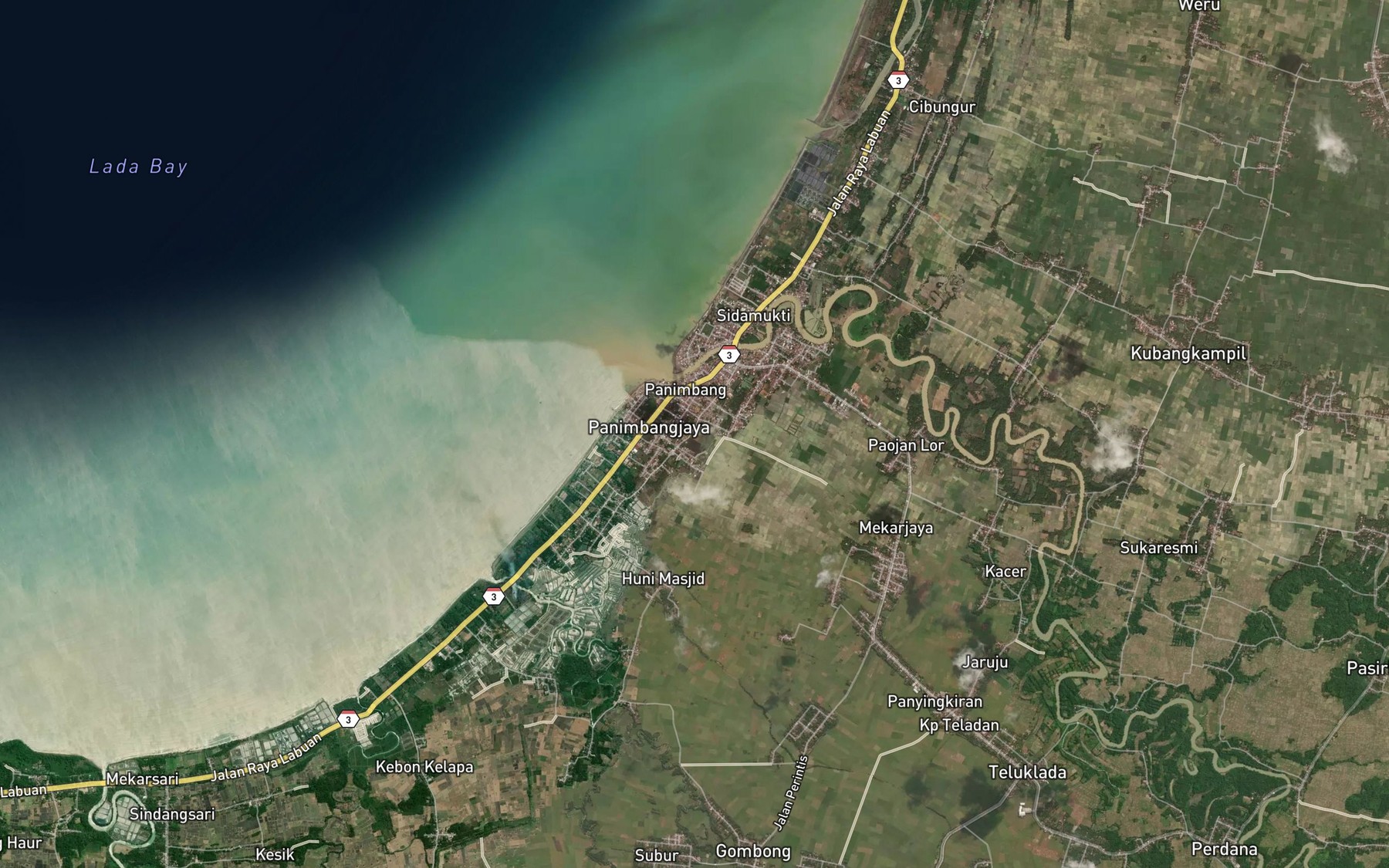 Satellite map of the Saluran Irigasi Teluk Lada