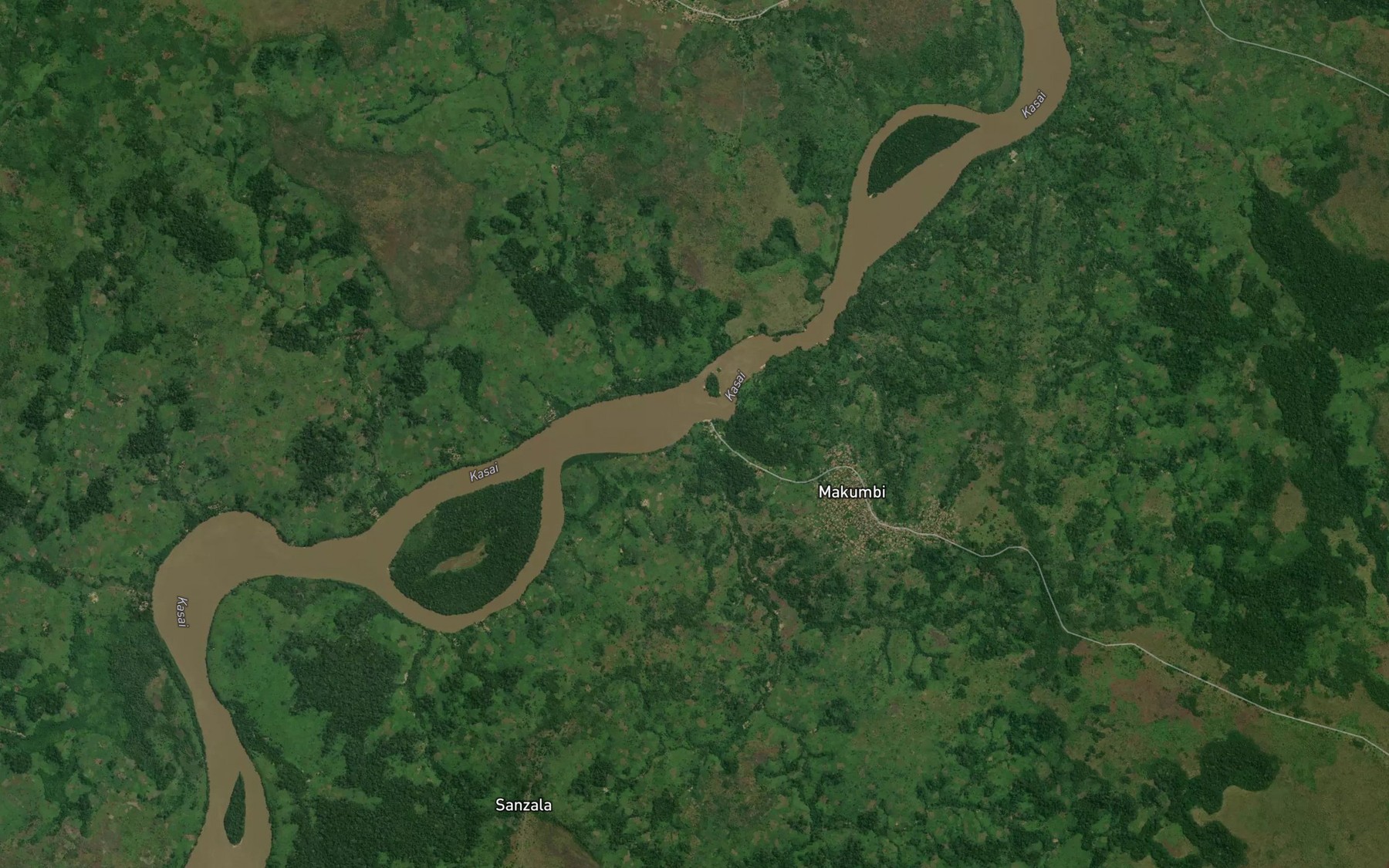 Satellite map of the Tshimanzo