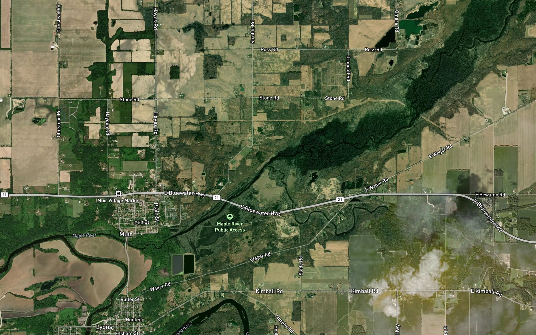 Satellite map of the Stony Creek