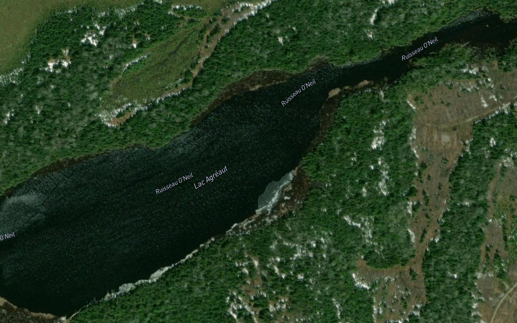 Satellite map of the Lac Agreaut