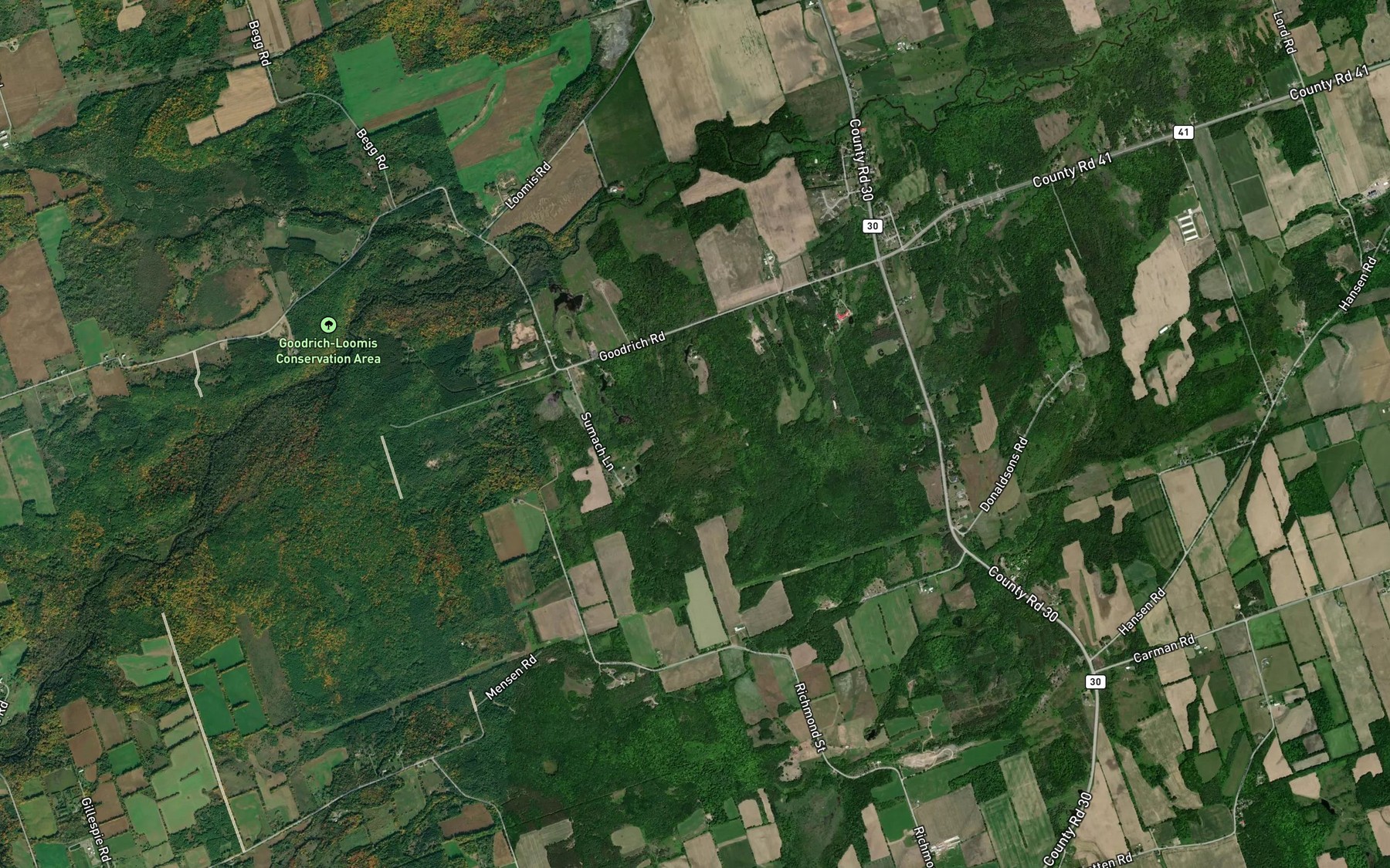Satellite map of the Little Cold Creek