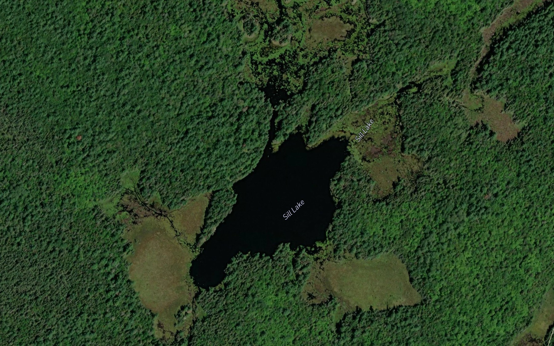 Satellite map of the Sill Lake