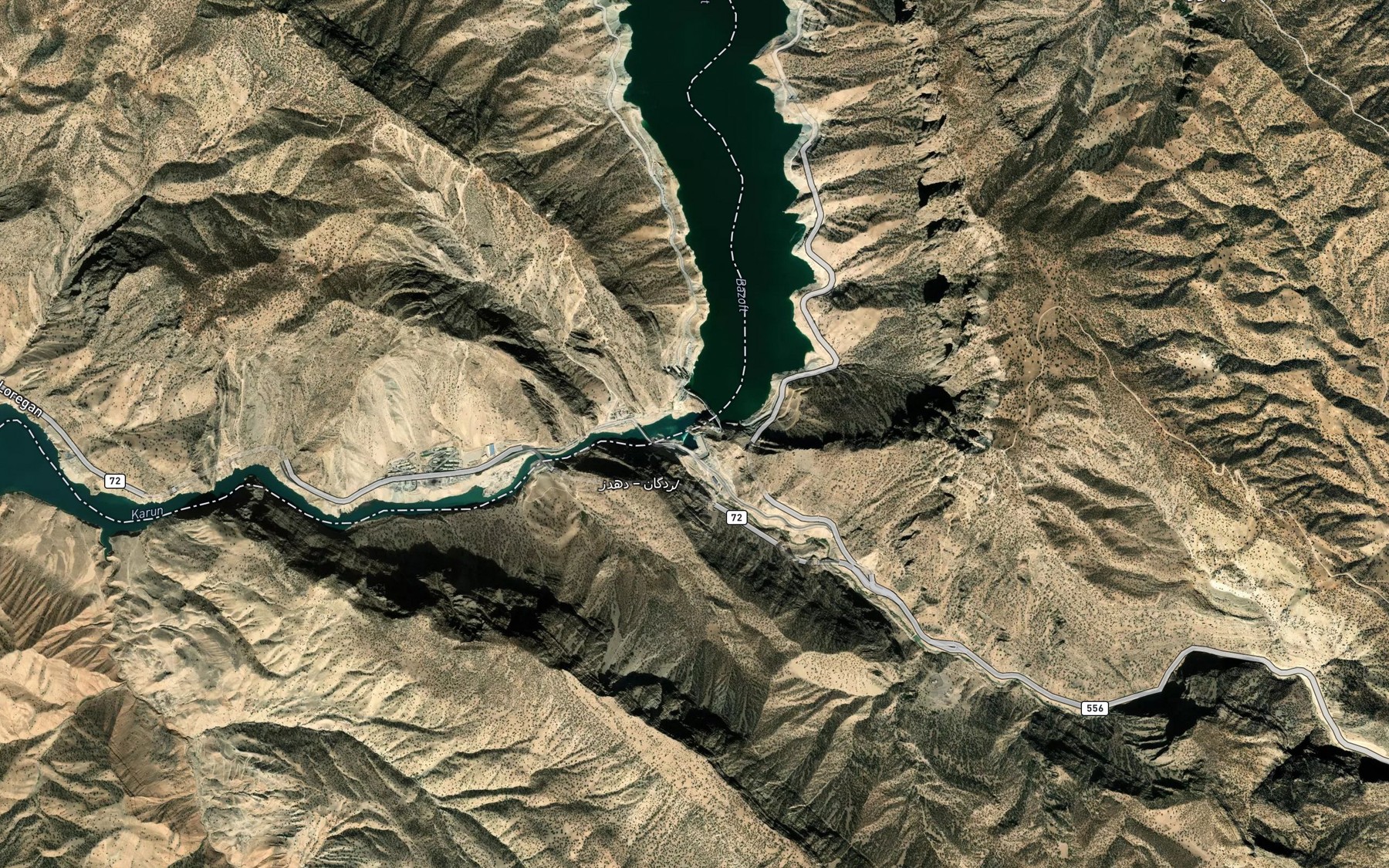 Satellite map of the Rudkhaneh-ye Keteh