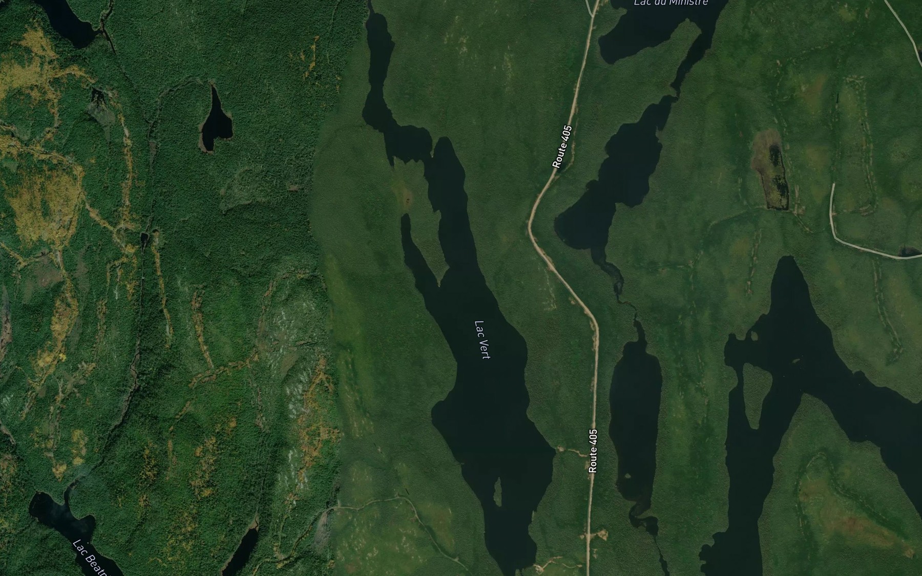 Satellite map of the Lac Vert