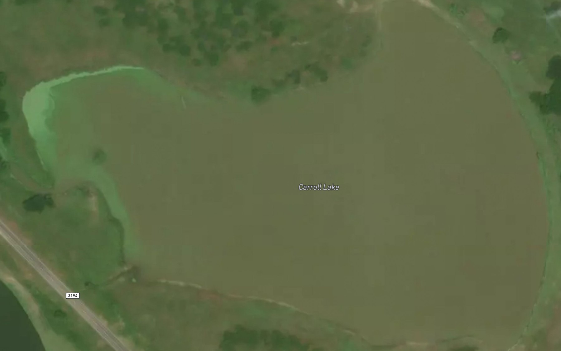 Satellite map of the Carroll Lake