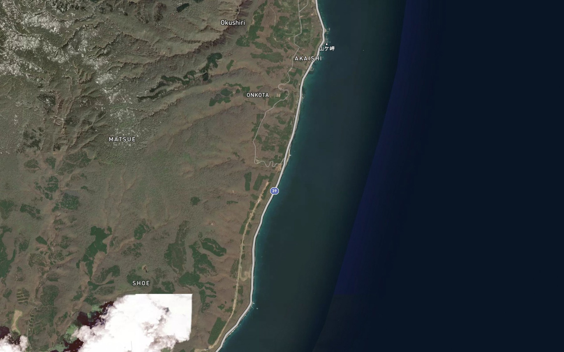 Satellite map of the Rikizawa Gawa
