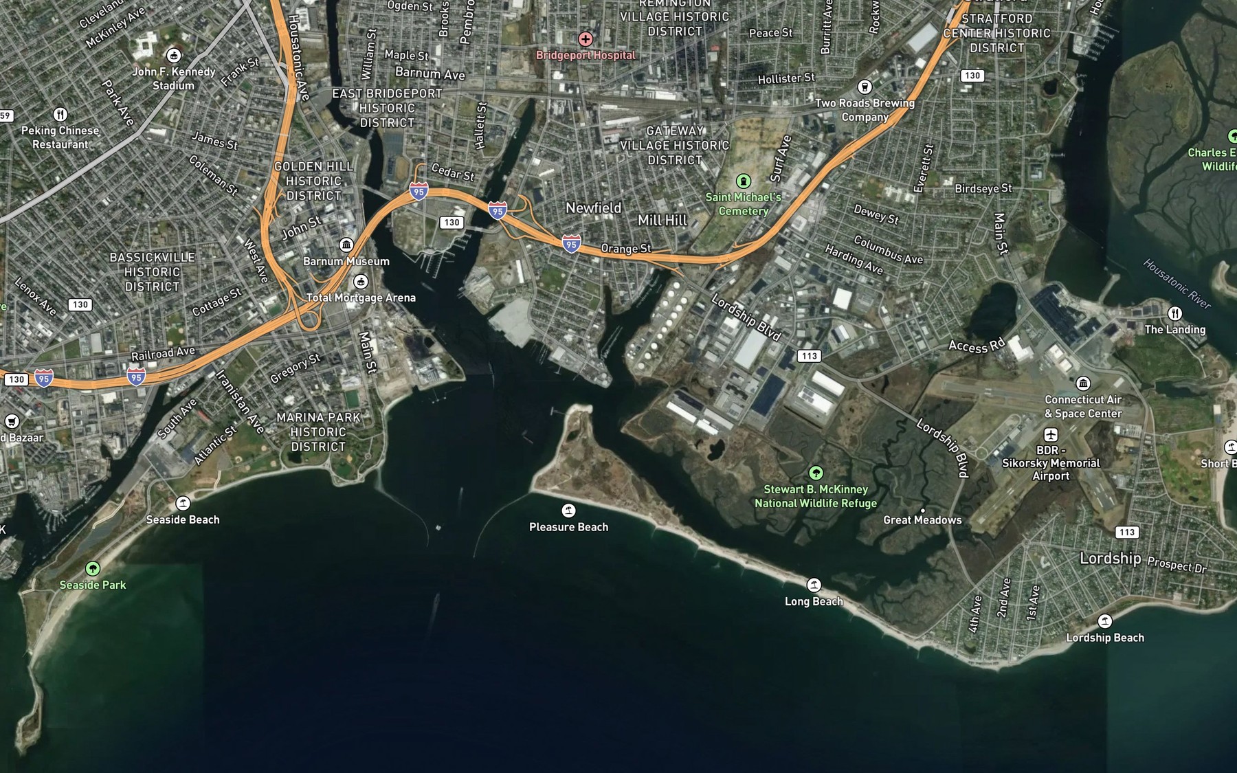 Satellite map of the Johnsons Creek
