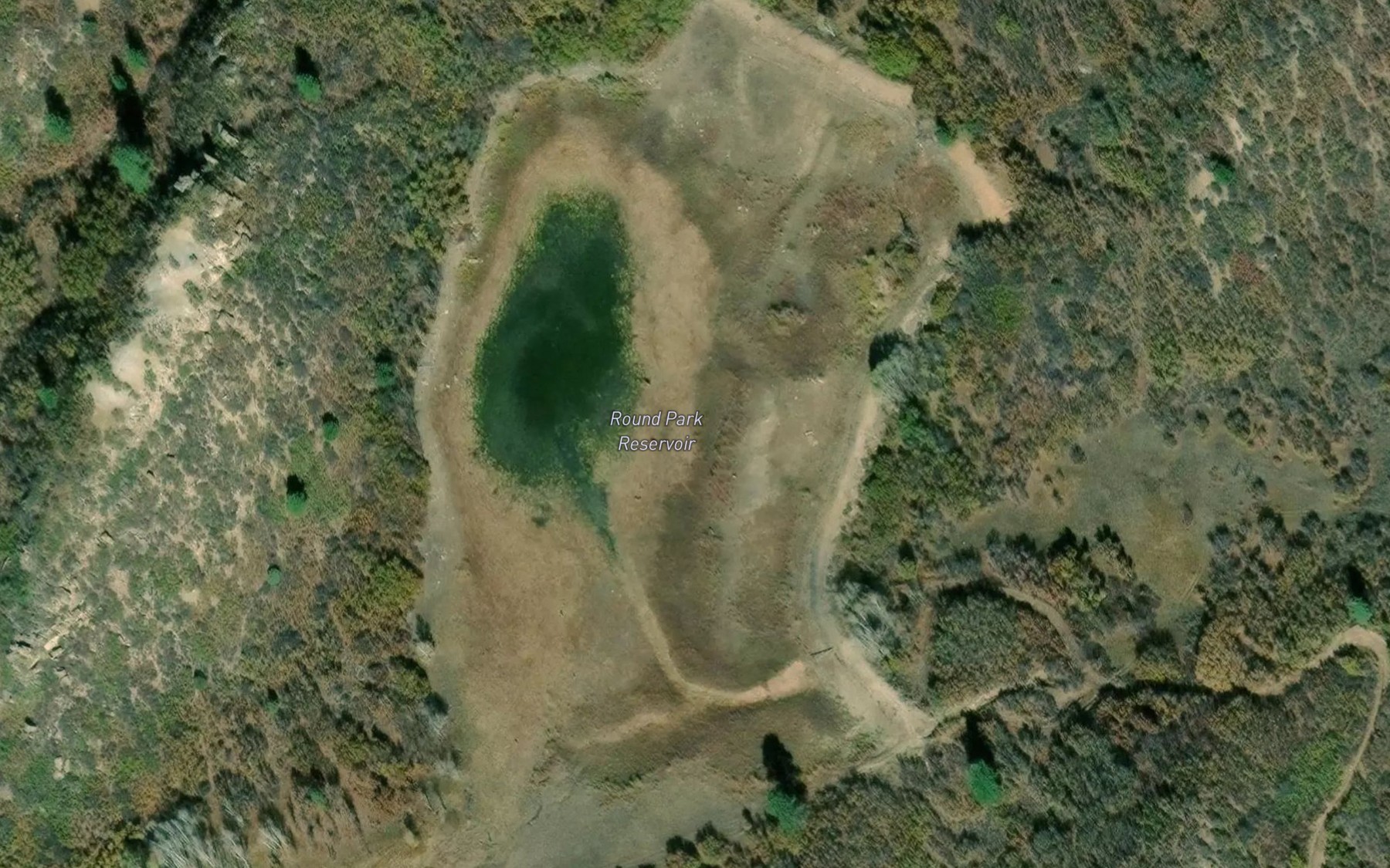 Satellite map of the Round Park Reservoir