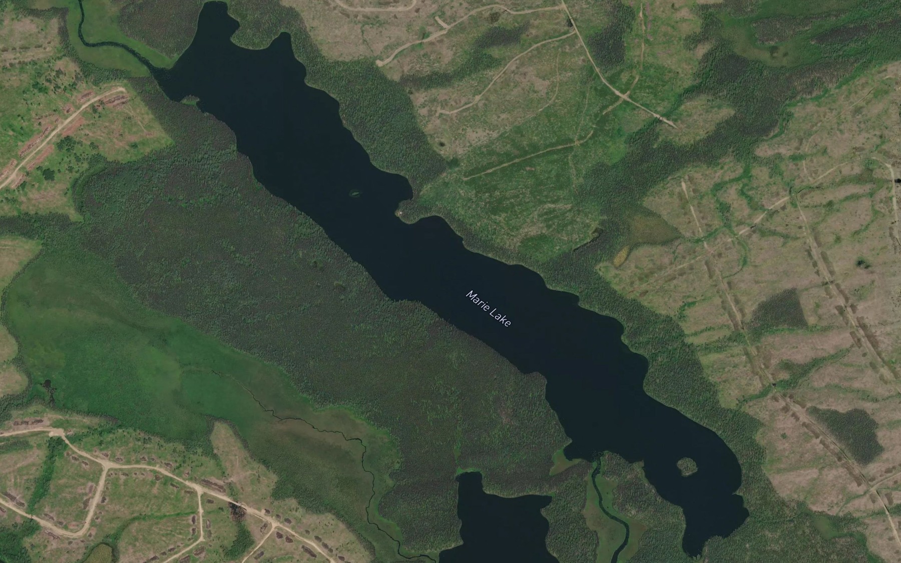 Satellite map of the Marie Lake