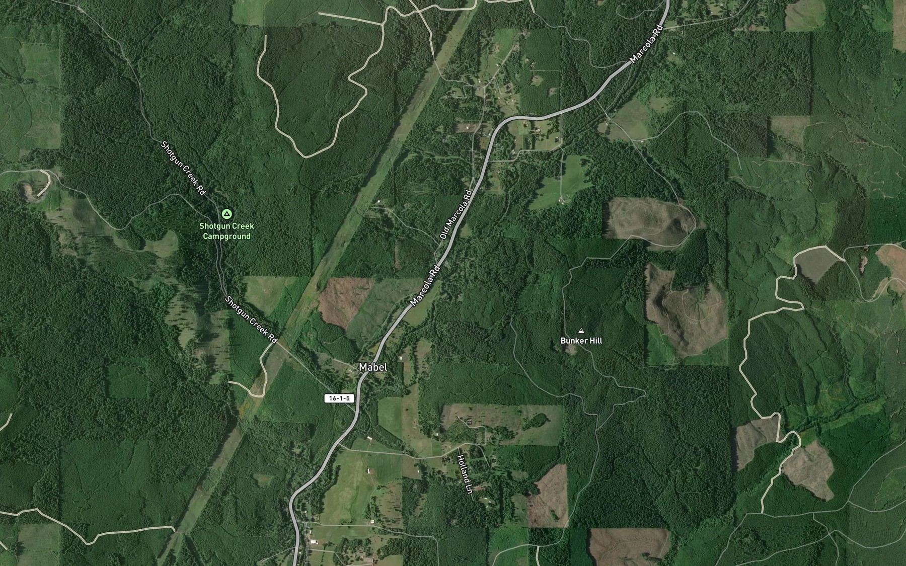 Satellite map of the Rock Creek