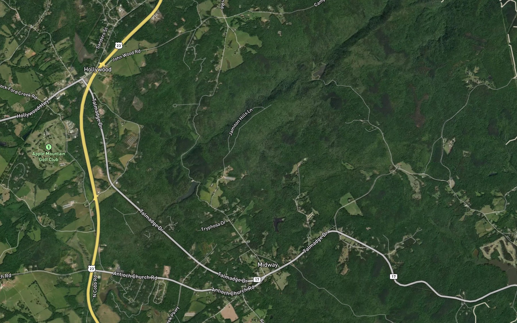 Satellite map of the Todd Lake