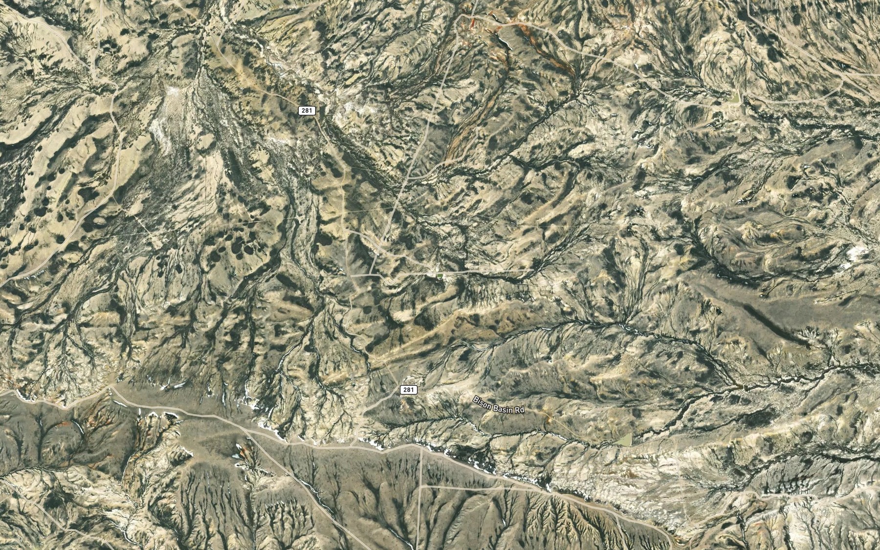 Satellite map of the Stinking Springs Reservoir