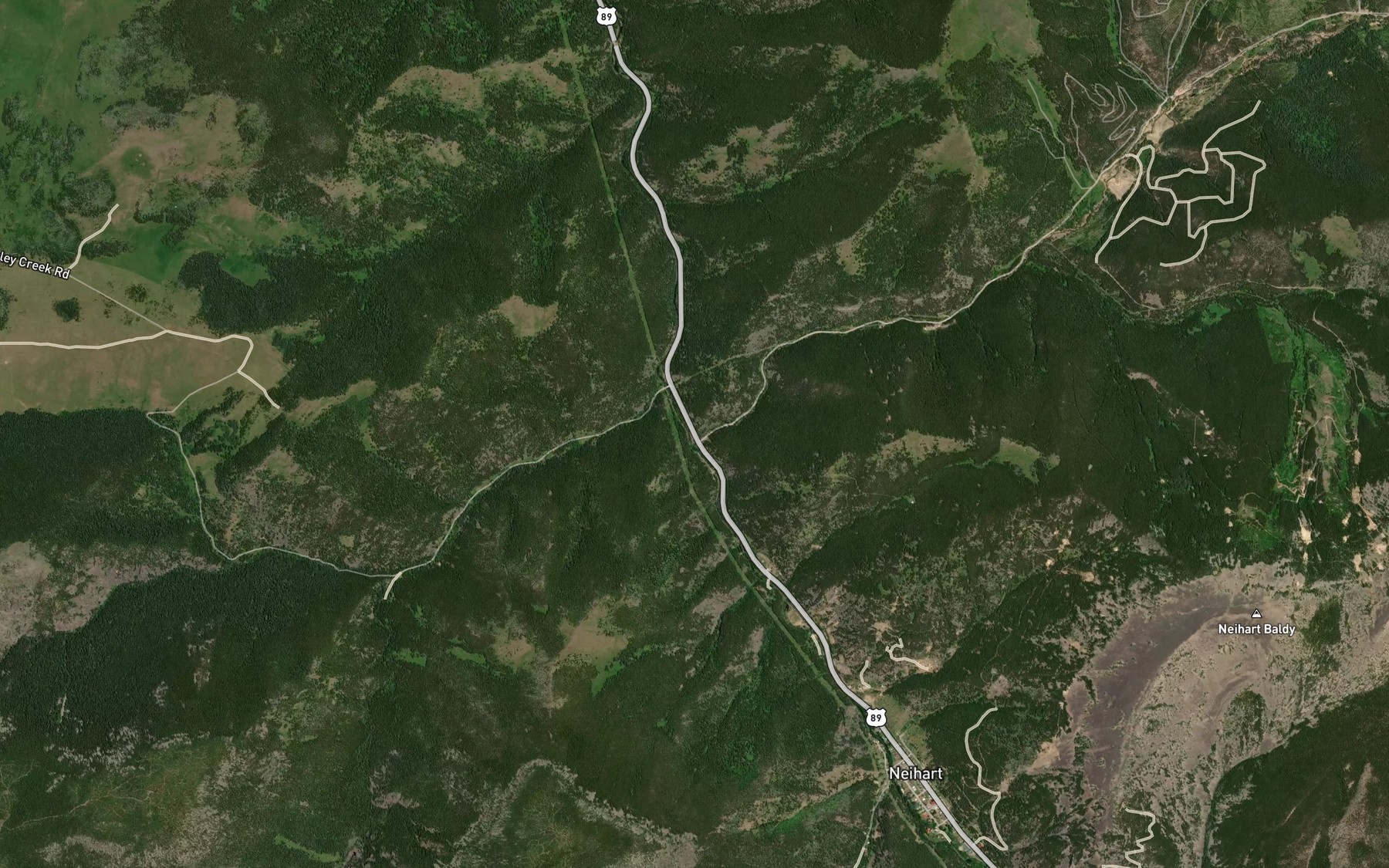 Satellite map of the Carpenter Creek