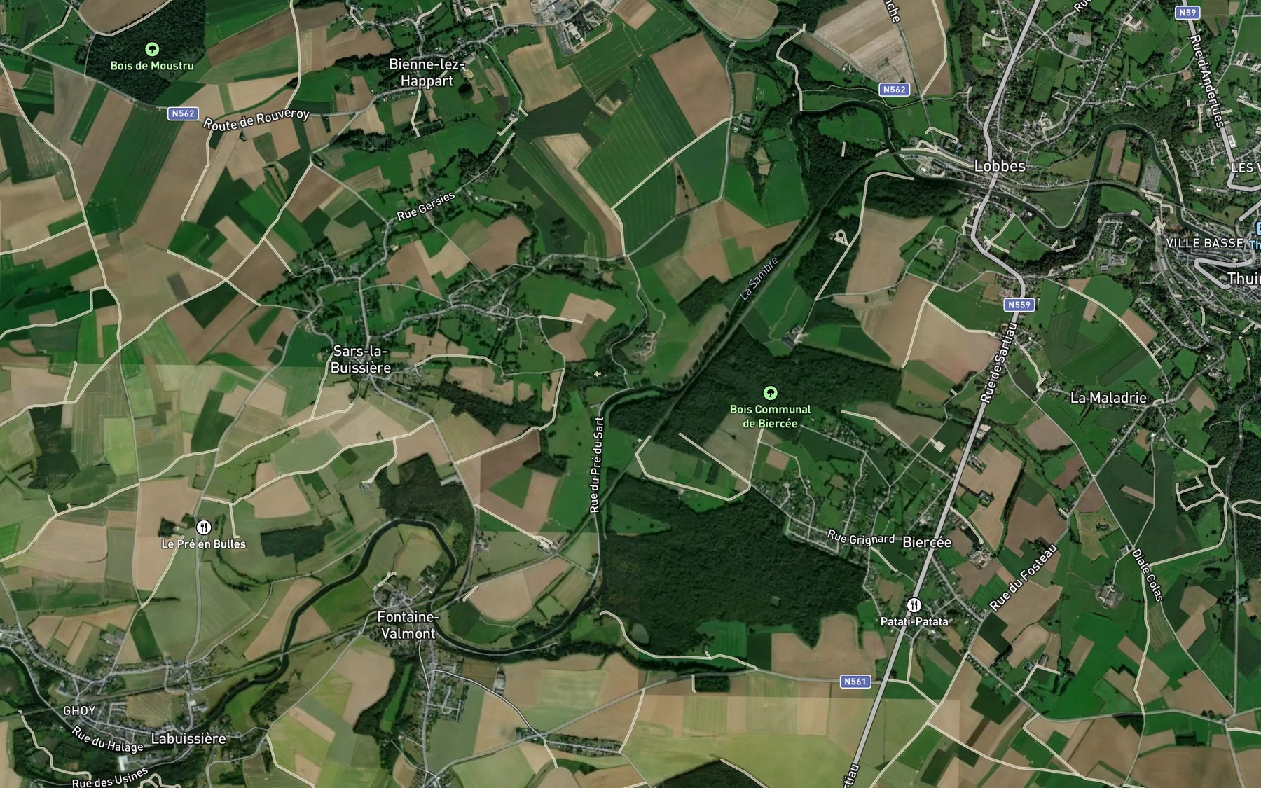 Satellite map of the Ruisseau du Moulin