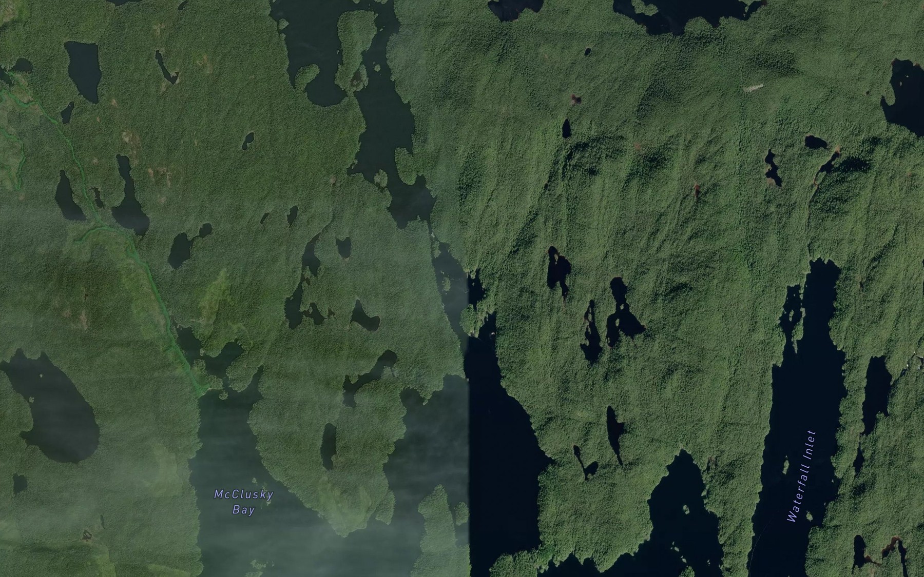 Satellite map of the Joe's Bay
