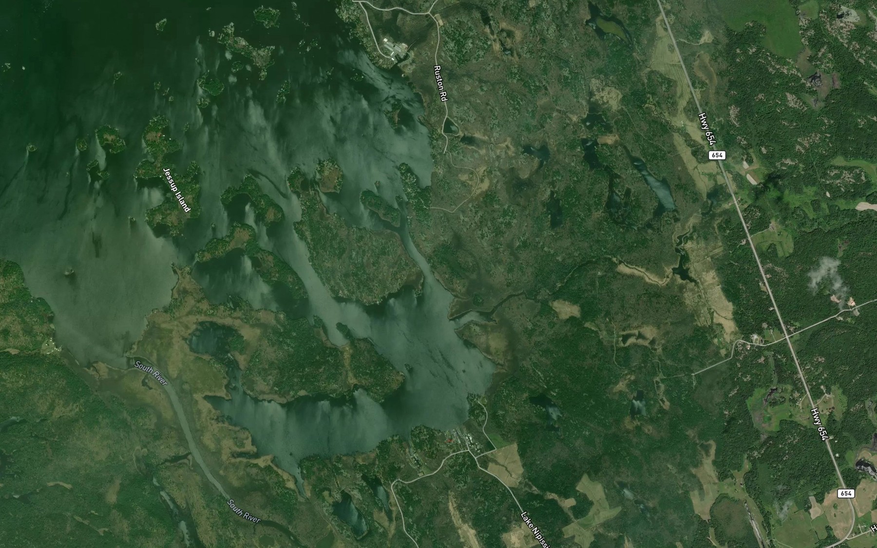 Satellite map of the Brock's Channel