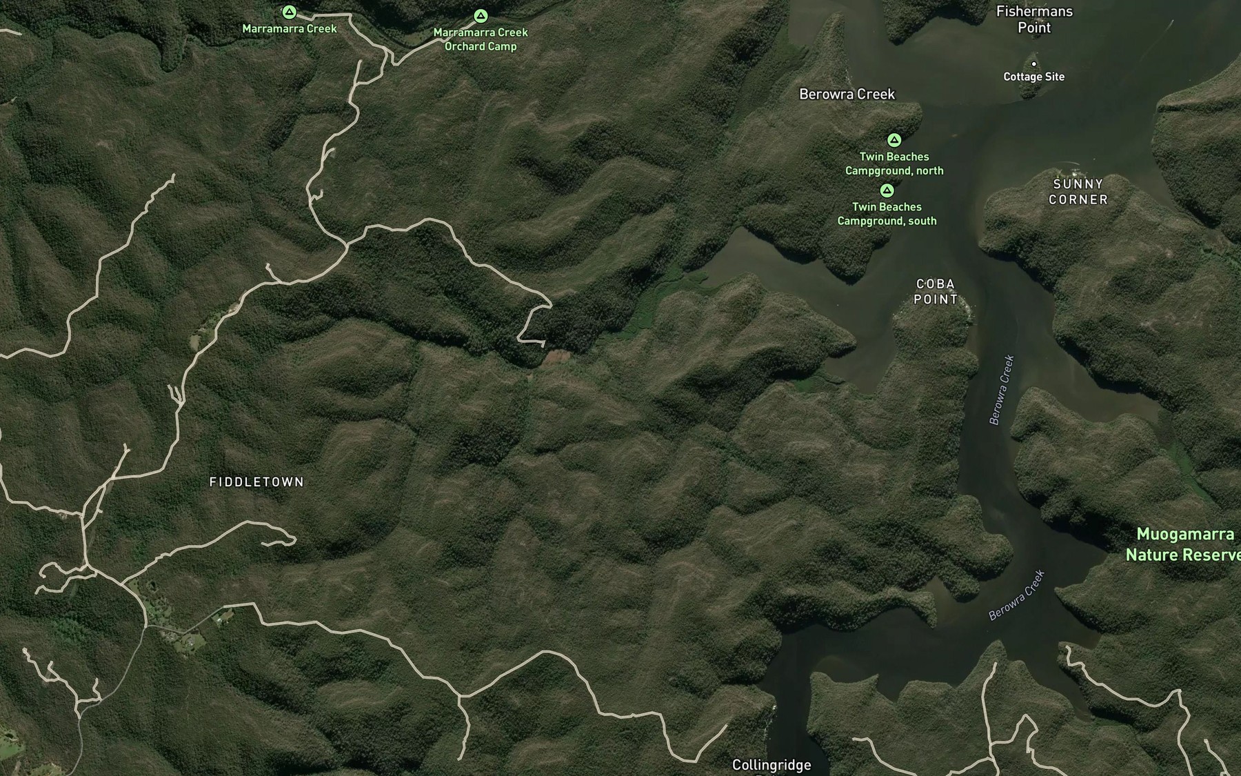 Satellite map of the Cobar Creek