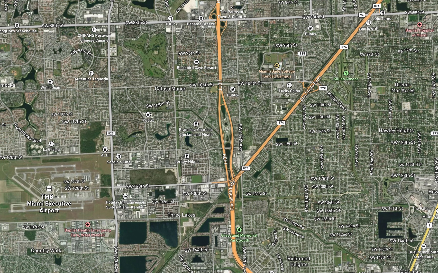 Satellite map of the Cutler Drain Canal Number C-100