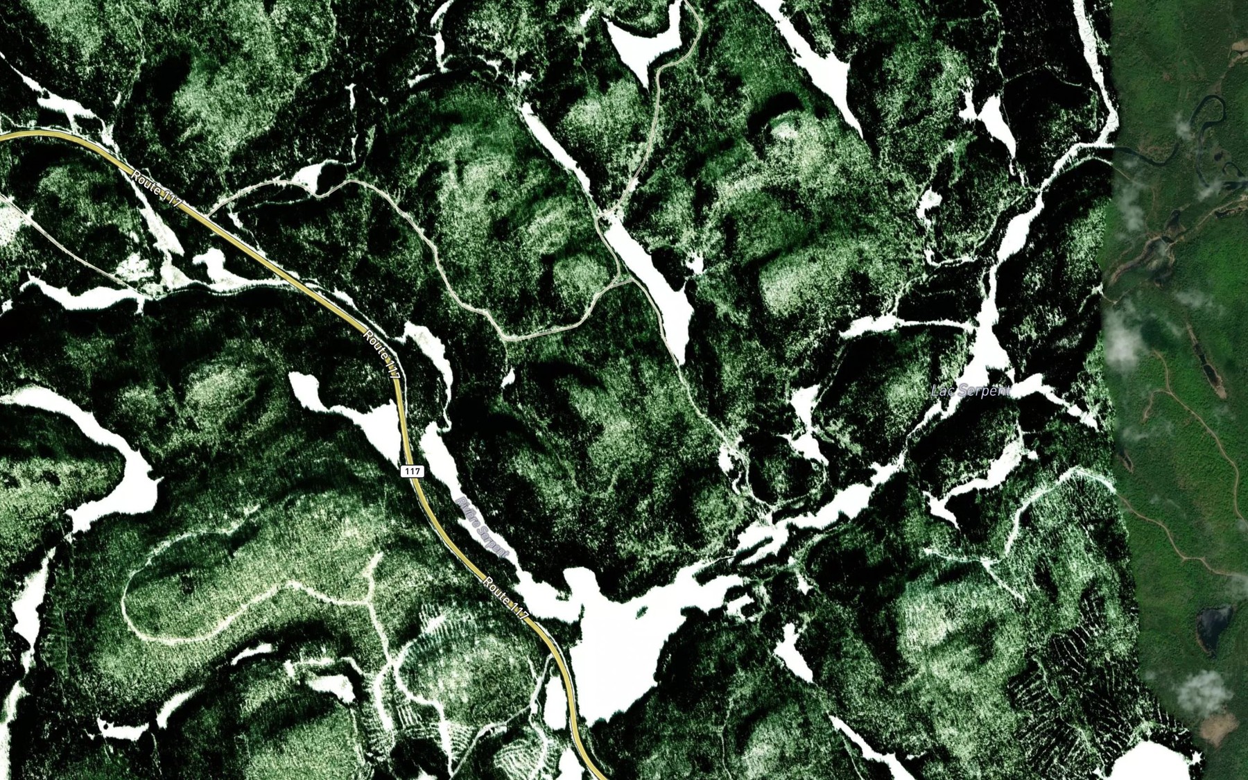 Satellite map of the Lac Interdit