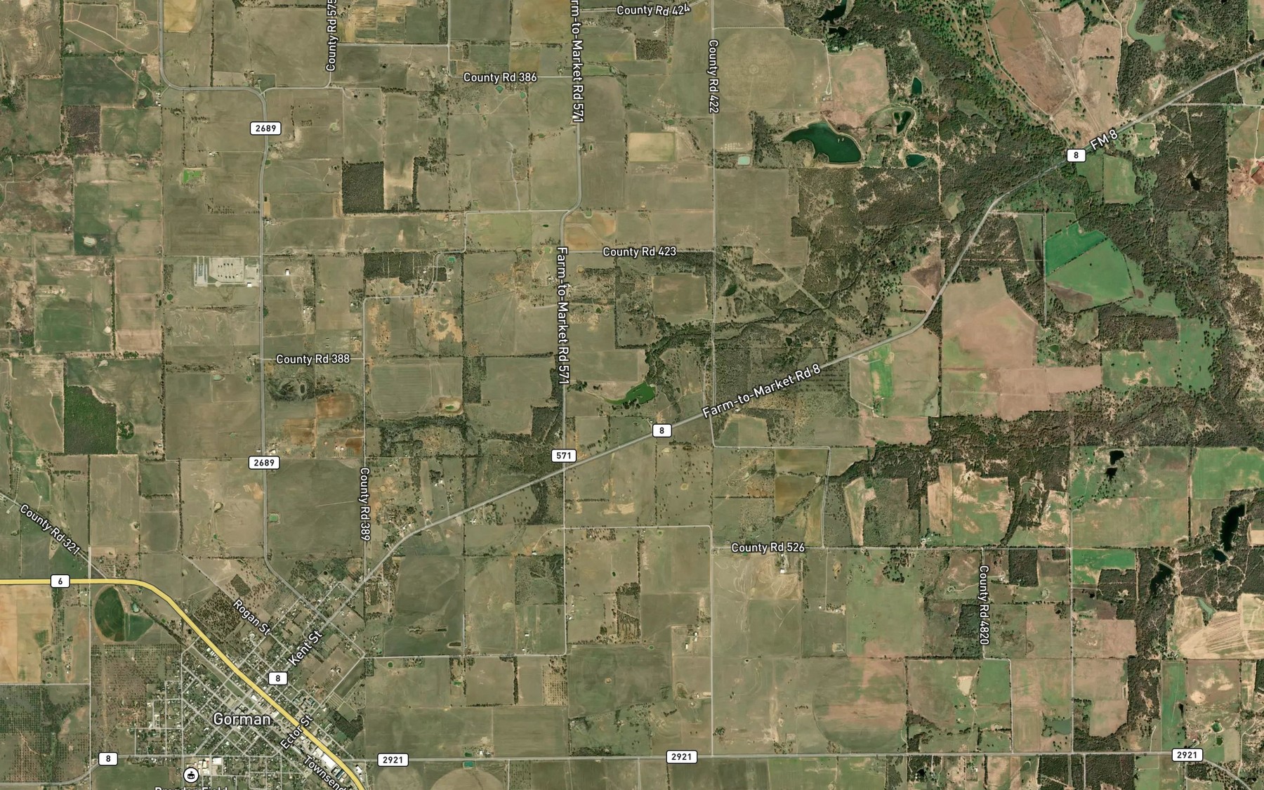 Satellite map of the Peterson Lake
