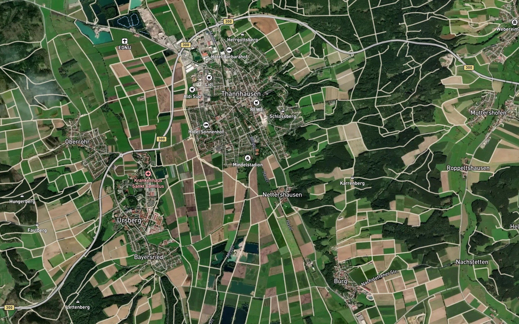 Satellite map of the Haselbach