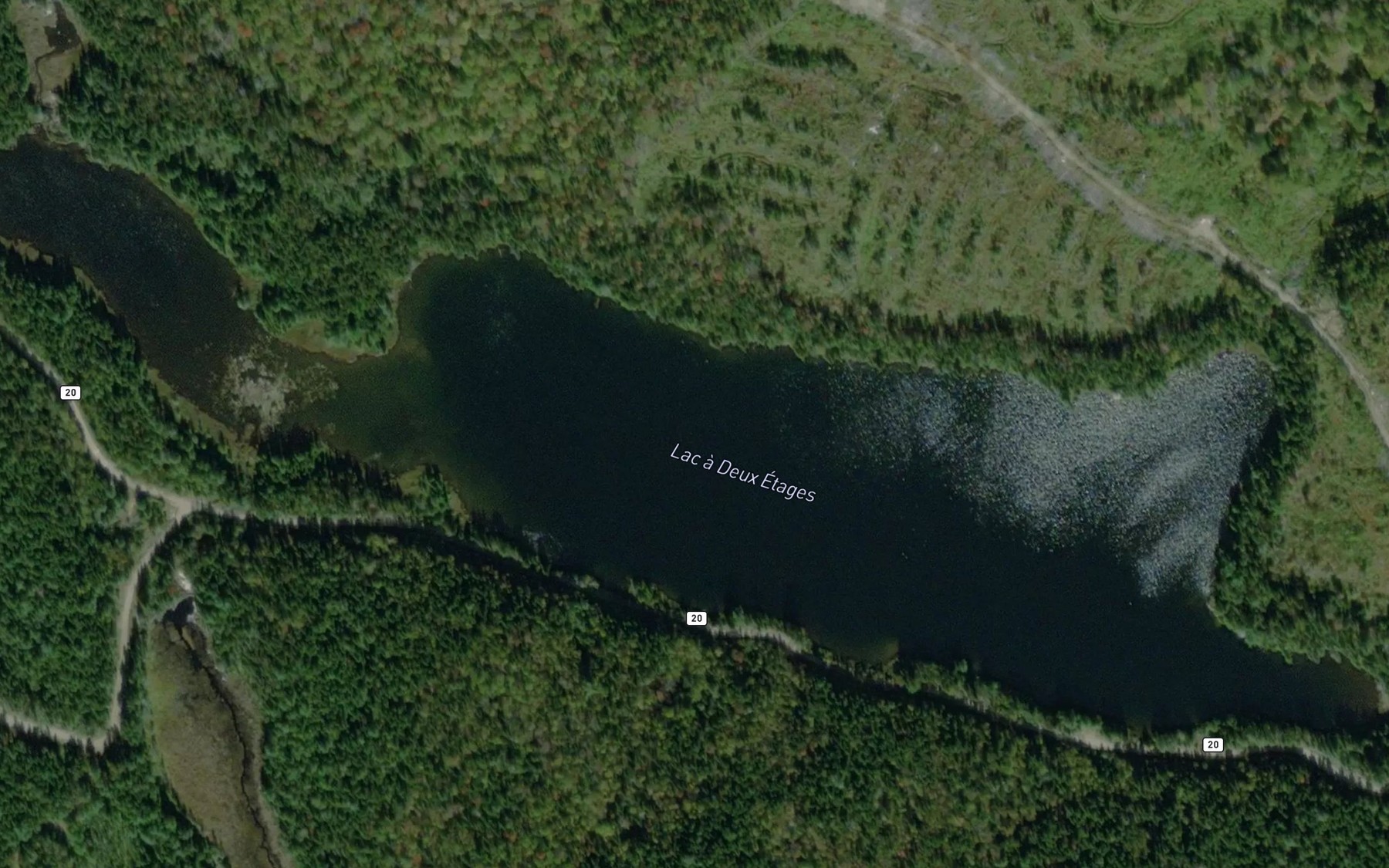 Satellite map of the Lac a Deux Etages
