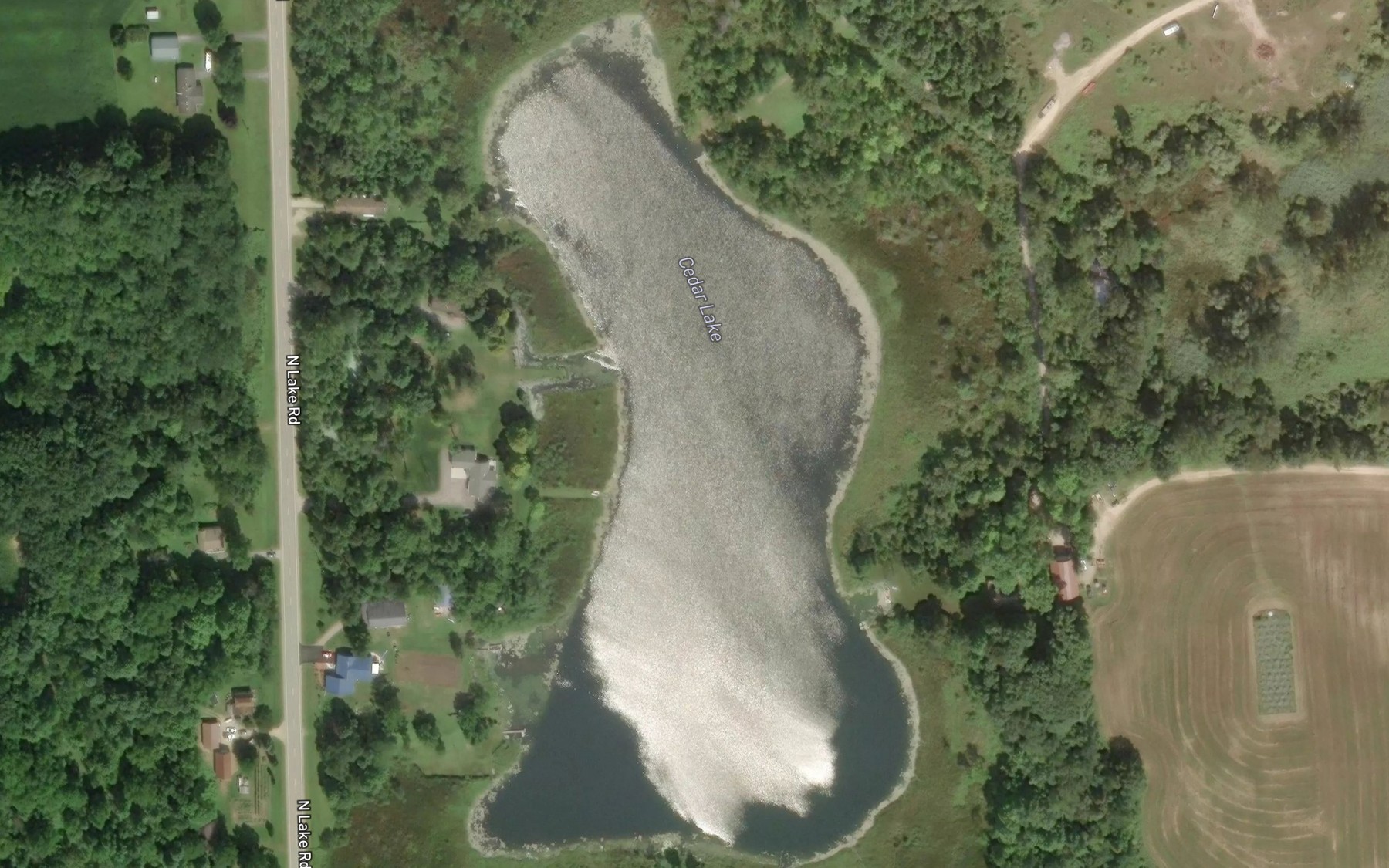 Satellite map of the Cedar Lake