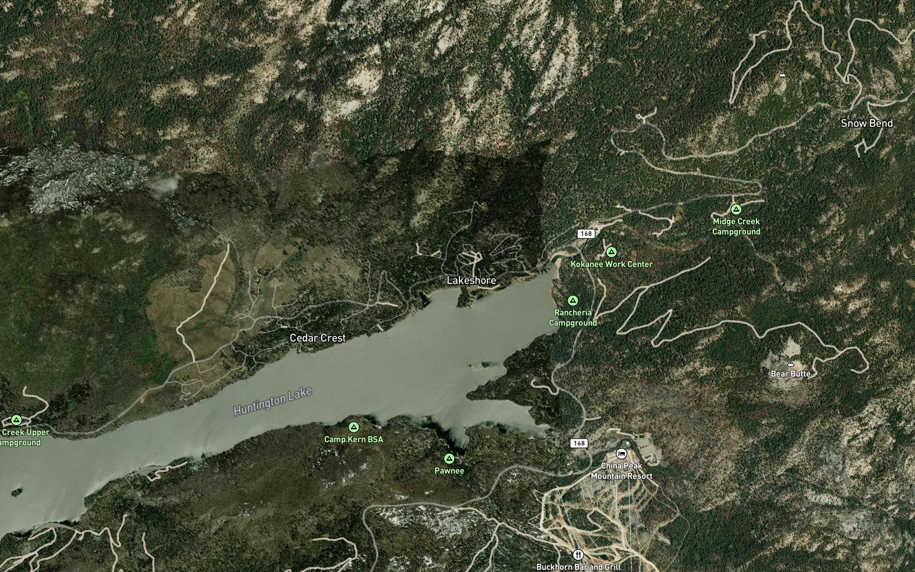Satellite map of the Deer Creek