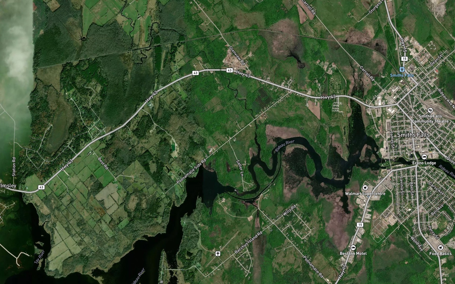 Satellite map of the Black Creek