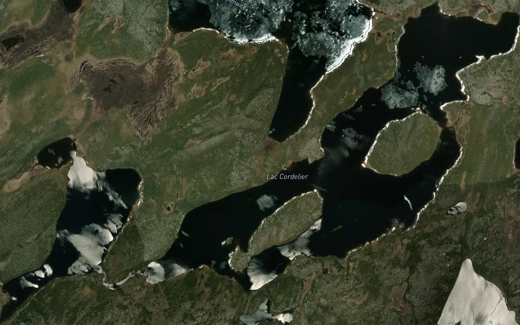 Satellite map of the Lac Cordelier