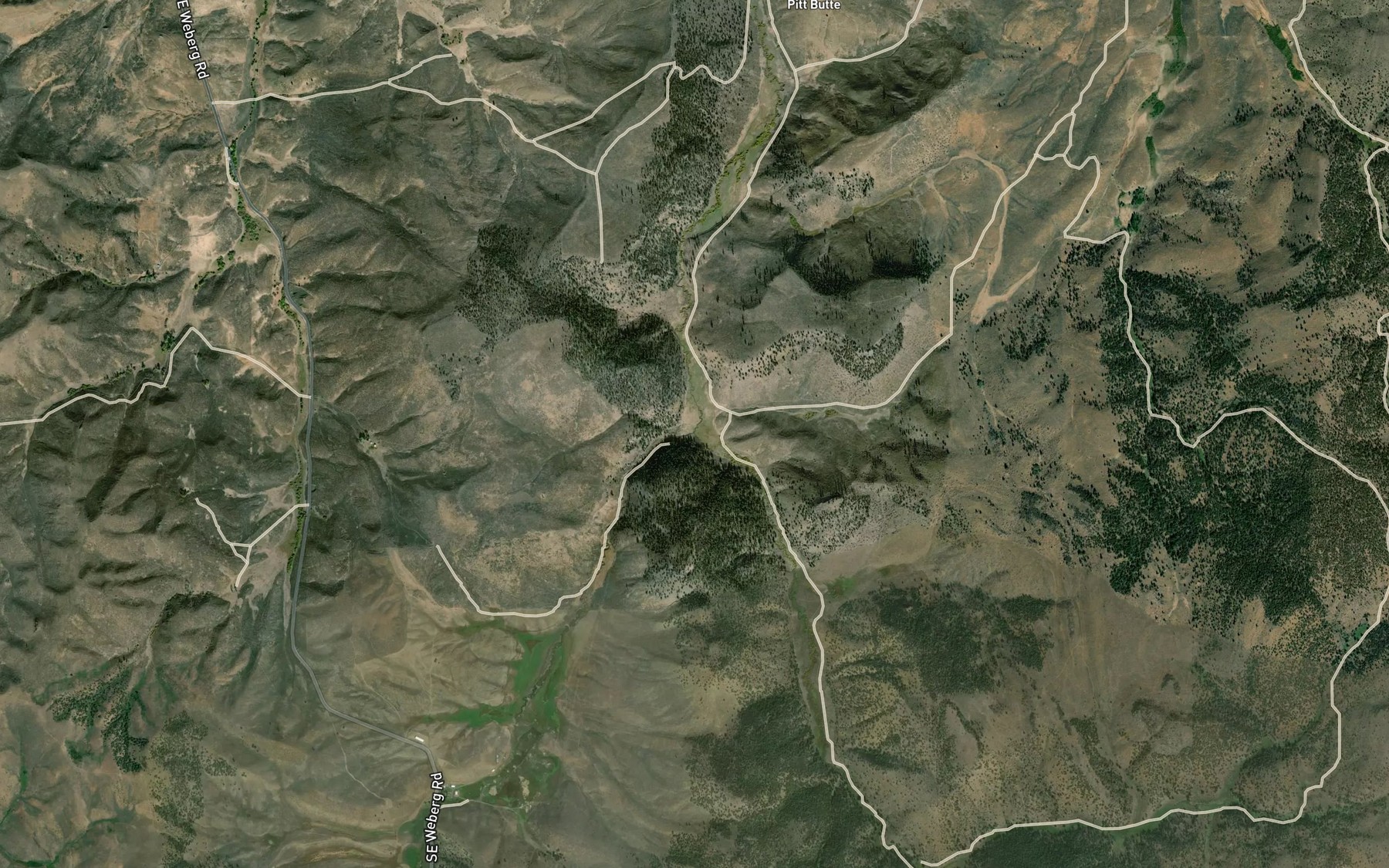 Satellite map of the Warm Springs Creek