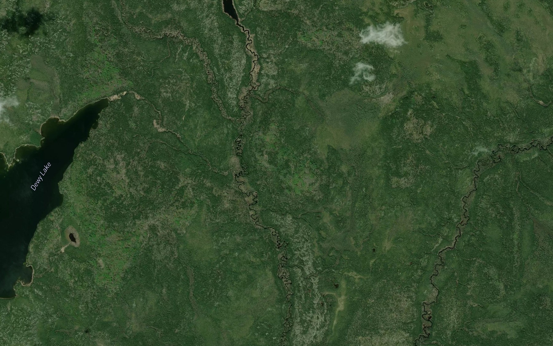 Satellite map of the Dewy Creek