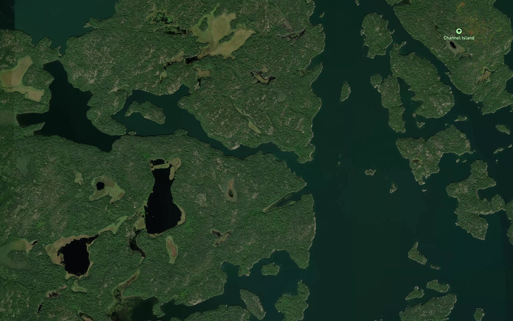 Satellite map of the Brule Bay